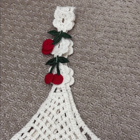 Cherry Crochet White Top - Picture 3 of 9